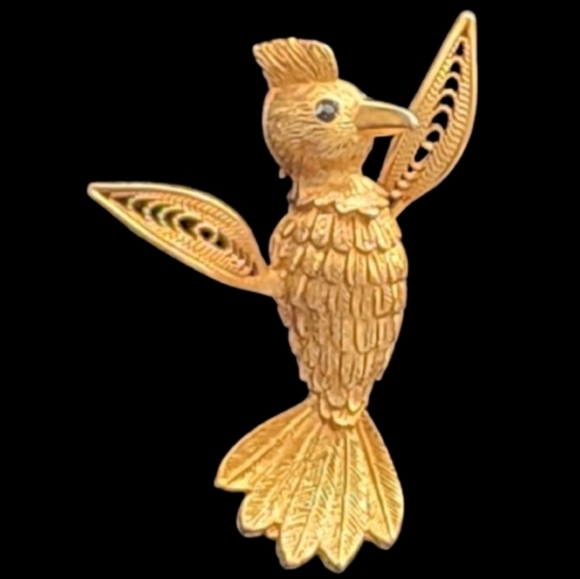 Jonette Jewelry Jewelry - VTG JJ Bird Brooch Gold Tone
